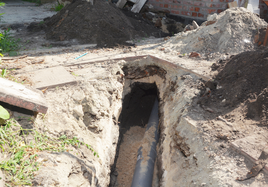 Underground sewer line